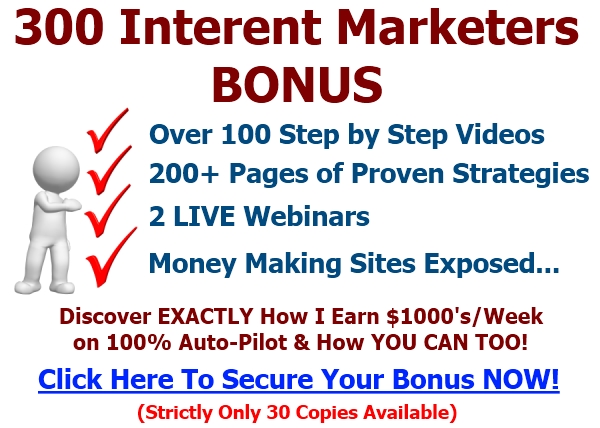 300 Internet Marketers Bonus